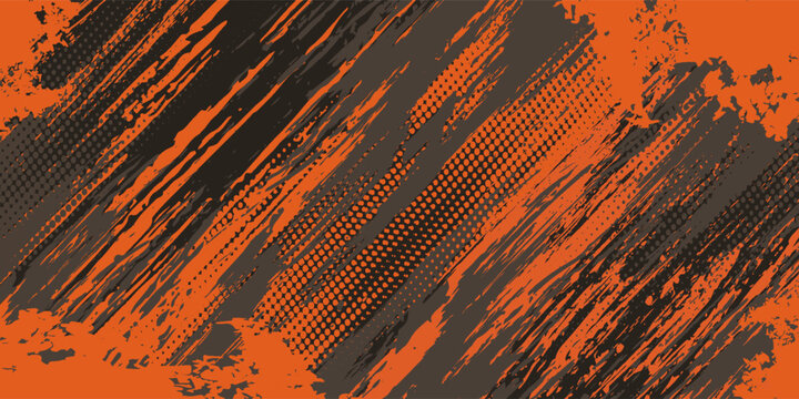 orange color pattern gradient grunge texture background. Dots pop art comics sport style vector illustration