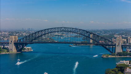 Obraz premium 5 February 2026 Aerial View of Sydney Harbour Circular Quay on a nice Summer day beautiful Sky in Sydney NSW Australia