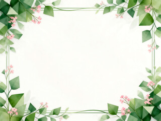 Green Minimalist Plant Border Cartoon Background