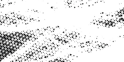 Seamless halftone triangle pattern. Random vector noise texture