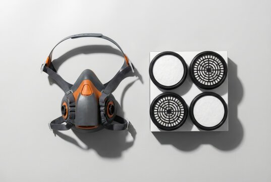 High Tech Respirator with Replaceable Filters Showcasing Essential Protective Equipment in Modern Safety Protocols Emphasizing Health and Environmental Awareness
