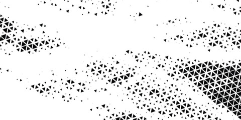 Seamless halftone triangle pattern. Random vector noise texture