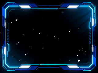Blue Gradient Tech HUD Border Background