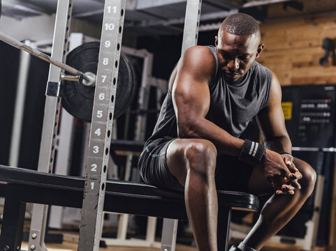 Athlete standing in gym