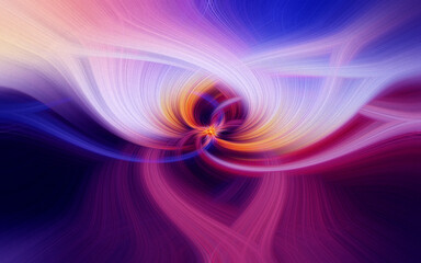 Naklejka premium Abstract Fibrous Fluid Swirl with Purple and Blue Tones.