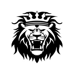 Roaring Lion King Head Illustration