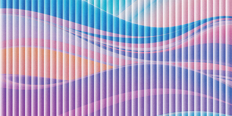 Radiant glass texture with glowing salmon, purple, and pink tones. Fluid energy and delicate color flow in a luminous display. Vertical waves create a textured surface.
