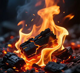 Seamless glowing charcoal ember background, realistic fire texture, sharp focus, high resolution