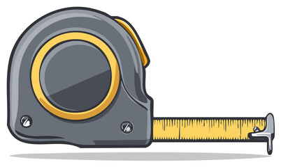 Cartoon Tape Measure Showing Measuring Tape Extension
