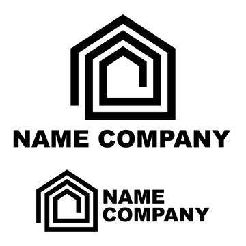 Logo immobilier professionnel moderne repr&eacute;sentant une maison abstraite pour entreprise et marque