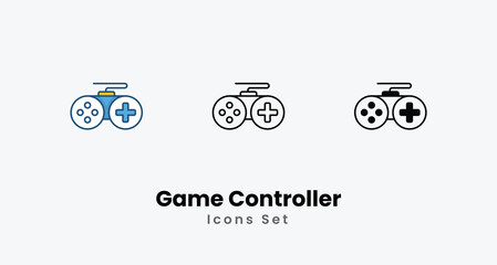 Game Controller icons vector set stock illustration. © Hexagon Designes