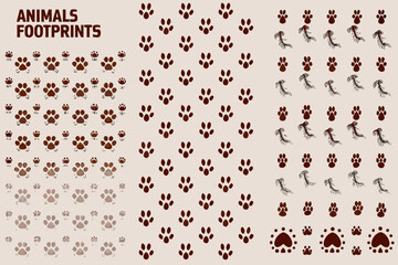 Collection of animal footprints and paw prints in varying styles © MihirKumarMondal