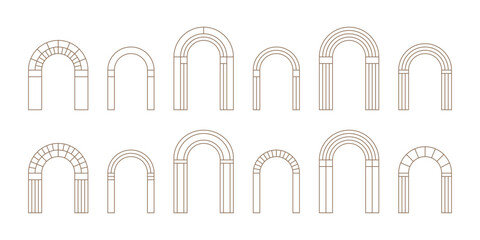 Geometric classic frame set in minimal style. Vector shape for packaging, labels, postcards, invitations, social media post.