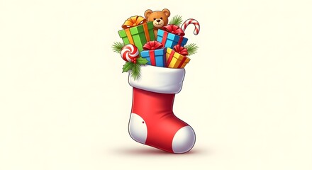 christmas sock with gifts