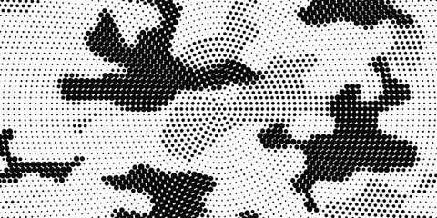 Abstract halftone pattern dot background texture. Liquid effect overlay grunge dots distress linear vector.