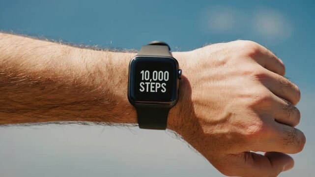 10,000 step indicator on a sports watch.