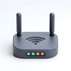 minimalist 3D Wi-Fi router icon white background