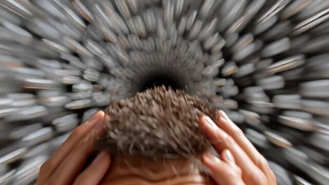 Overwhelmed: Capturing a person's struggle, the image vividly illustrates a feeling of being overwhelmed by stress, anxiety, or internal turmoil