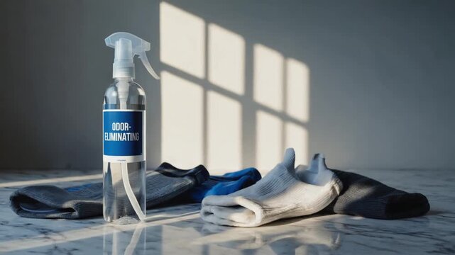 Sock odor eliminator spray.