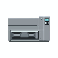 Gray 3D Printer with Control Panel and Open Compartment