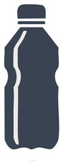 Simple flat vector illustration of a dark plastic water bottle icon