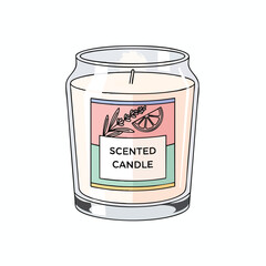 Scented Candle in Glass Jar Illustration