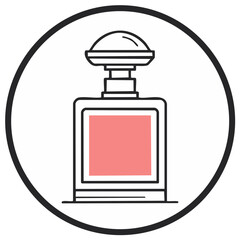 Obraz premium Perfume bottle icon within a circle outline