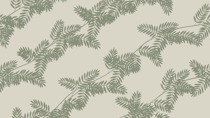 Delicate Fern Branch Pattern, Natural Greenery, Minimalist Botanical Background