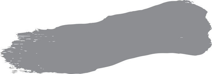 Gray abstract brush stroke shape on white background