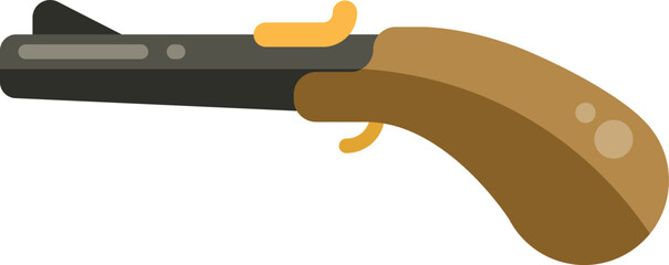 Naklejka premium A cartoonish gun with a yellow handle and a black barrel