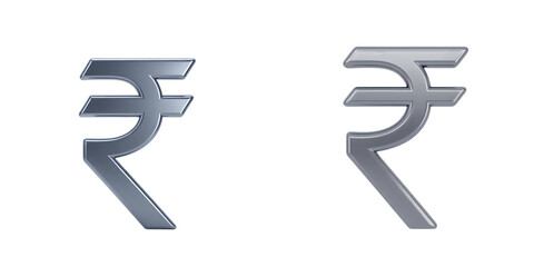 Two indian rupee currency symbols isolated on transparent background