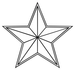 Obraz premium Star Shape Symbol Outline Icon Geometric Sharp Five Pointed Simple Graphic Design