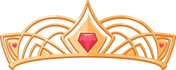 A gold and red crown with a diamond in the middle © MicroOne