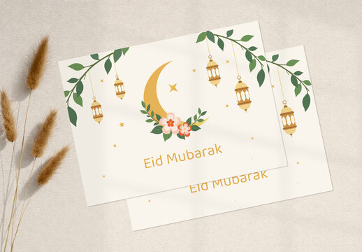 Festive Eid Mubarak Inviation Card Template Design
