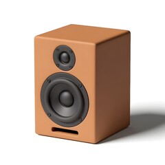 minimalist 3D speaker icon white background