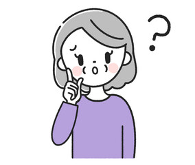 Fototapeta premium 疑問を感じるシニア女性