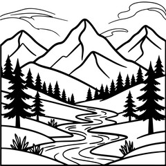Fototapeta premium winter mountain landscape