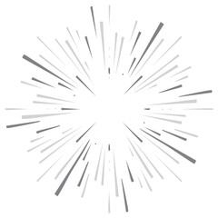 Fototapeta premium Explosive Burst of Thin Lines Radiating from Center in Shades of Grey