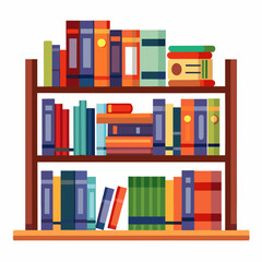 Obraz premium Colorful bookshelf filled with books in modern home library