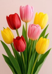 Obraz premium Vibrant tulips in full bloom.