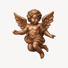 Bronze angel cherub illustration