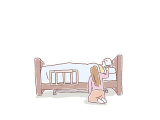 介護、福祉のイラスト（看取り、臨終）
