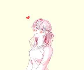 嬉しそうな女性　恋　微笑む