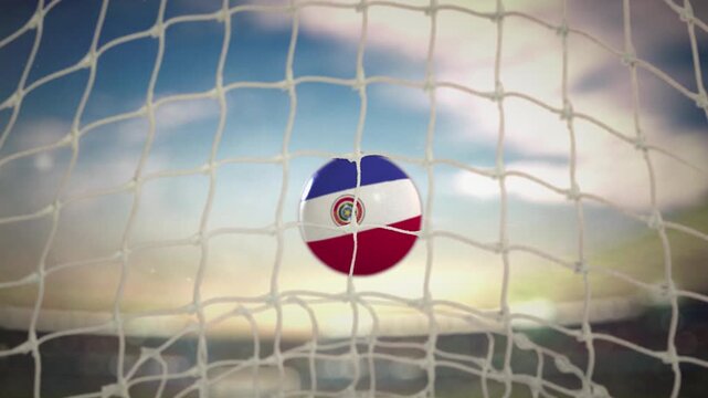 Soccer Ball Scoring Goal Day Frontal Paraguay