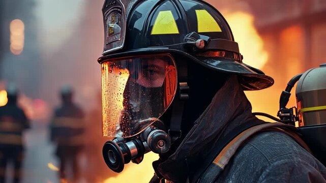 Footage of firefighters at work, battling flames, and performing fire rescue operations. Shows fire safety, emergency response, and professional firefighting in action. Ideal for safety, rescue, and
