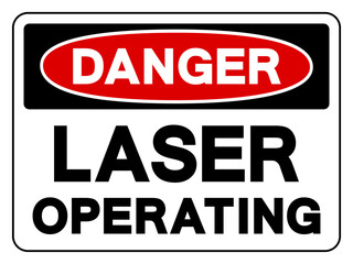 Fototapeta premium Danger Laser Operating Symbol Sign,Vector Illustration, Isolate On White Background Label. EPS10