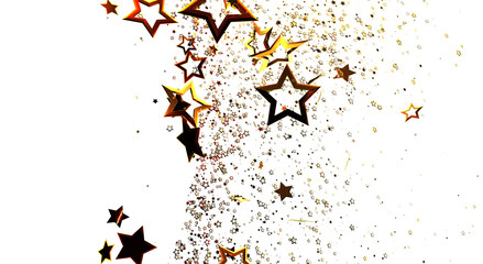 Abstract background featuring golden stars on a white space, perfect for celebrations, greetings and festive designs. Us © vegefox.com