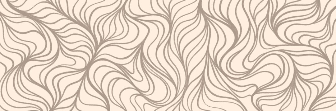 Very light beige abstract concentric wavy pattern with ultra-delicate white lines and tranquil calm, luxury seamless texture for premium meditative, ultra-minimalist or high-end spa designs