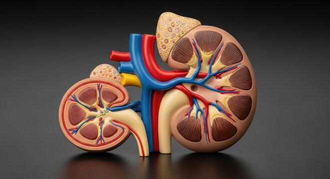 Anatomical Model of Human Kidney and Vessels.