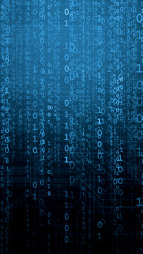 Abstract digital background with binary code. Artificial intelligence, machine learning, cybersecurity concept.